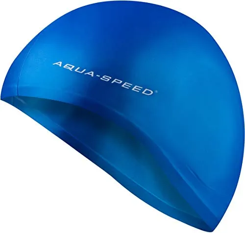 Aqua Speed Badekappe mit Ohrentaschen | Badehaube Damen & Herren | Blaue Bademütze | Schwimmkappe wasserdicht | Swimming Cap | Schwimmmütze | Schwimmhaube | Schwimmen | Blue | Ear Cap