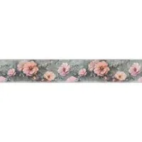 Produktbild A.S. Création Selbstklebende Bordüre mit Blumen in Grau Rosa 5 m x 0,10 m