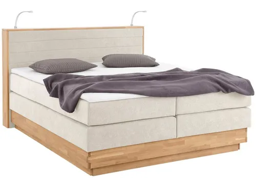 Home affaire Boxspringbett Cavan, Eiche, inkl. Bettkasten & Topper, verschiedene Härtegrade (auch H4)