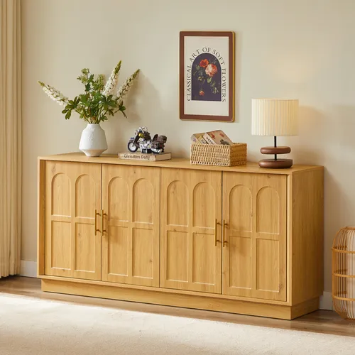 okwish modernes Sideboard mit Stauraum, 169 cm langer TV-Schrank in Natur