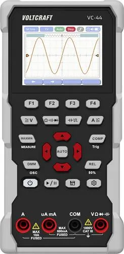 VOLTCRAFT VC-44 Hand-Multimeter & Oszilloskop - Vielseitiges 2-in-1 Messgerät: Hand-Multimeter und 1-Kanal Oszilloskop mit 20.000 Counts für präzise Messungen bis 1000V. Ideal für Elektriker und Techniker.