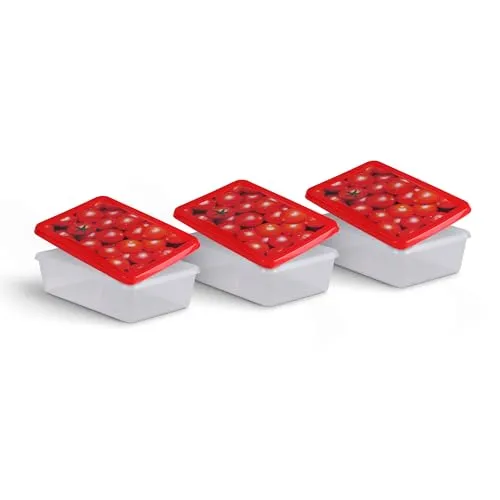 Pro Home Frischhaltedosen 1,25L - Tomate - 20x13cm (3er Pack)