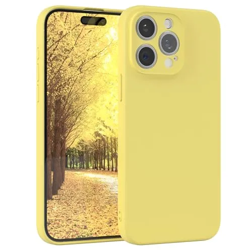 EAZY CASE - Silikonhülle für iPhone 15 Pro Max Hülle Silikon Case Gelb weich stoßfeste Handyhülle Schutzhülle mit Kameraschutz Dünn Premium Schutz Cover TPU Phone Bumper in Pastell Hellgelb Matt