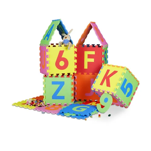 Spielmatte puzzle Puzzlematte Lernteppich Kinderspielteppich bunt abwaschbar