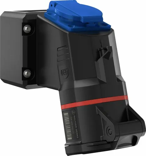 Walther CEE NEO Wandsteckdose Mini 16A 5P - CEE Stecker mit IP54 Schutz, ideal für den Außenbereich, ausgestattet mit Farbringcodierung und hochwärmebeständigem Material für maximale Sicherheit.