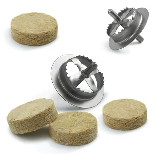 STRÜBER WDVS SET mit Mineralwolle Rondellen und Metallfräser - Praktisches Set für die Fassadendämmung mit 200 Mineralwolle Rondellen und 1 Metallfräser. Ideal zum Verschließen von Löchern und Vermeidung von Wärmebrücken. Effizient und kostensparend in der Anwendung.