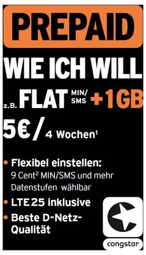Handy-Prepaid- & -SIM-Karten von Congstar