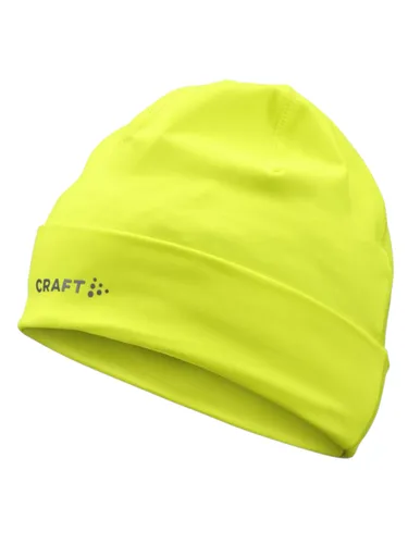 Craft Wintermütze Core Essence - Leichte Trainingsmütze in Gelb (Größe: L/XL) - Leichte und elastische Trainingsmütze aus recyceltem Polyester für optimalen Komfort. Das hochklappbare Design ermöglicht individuelle Anpassung und sorgt für ein angenehmes Tragegefühl beim Sport.