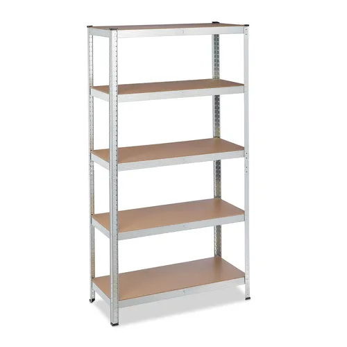 Schwerlastregal Lagerregal 875 kg - 5 Böden aus verzinktem Stahl - Regalsysteme mit hoher Belastbarkeit, ideal für Werkstätten oder Lager, bietet Platz für schwere Gegenstände und ist langlebig durch verzinktes Material.