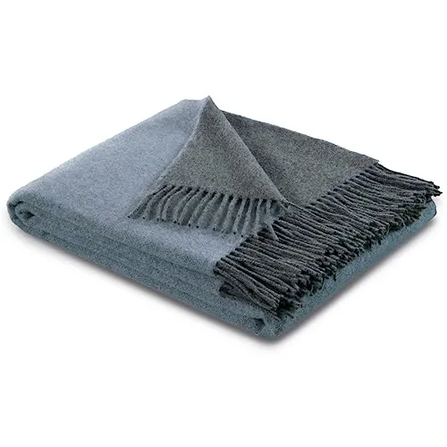 Traumschloss Naturhaar Wohndecke, Kuscheldecke, blau, 130x170cm, aus Wolle und Kaschmir