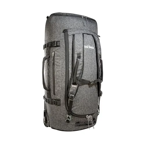 Tatonka Duffle Roller 80 - faltbare Rollen-Reisetasche black - Reisetasche mit 80 Litern Fassungsvermögen, robustem T-Travel Tex Melange Gewebe und platzsparend faltbar. Ideal für Reisen und Outdoor-Aktivitäten.
