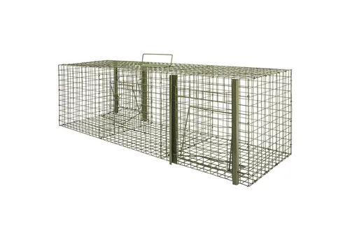 Petigi Lebendfalle für Vögel - 102 x 30 x 30 cm - Robuste Drahtfalle für Vögel mit zwei Kammern, die gleichzeitig zwei Tiere fangen kann, ohne Verletzungsgefahr. Ideal für die sichere und tierschutzgerechte Fangjagd.