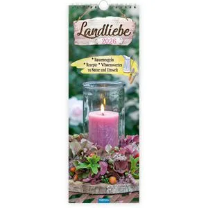 Trötsch Maxi-Streifenkalender Landliebe 2026 - Wandkalender im Landliebe-Design, mit wunderschönen Motiven aus der Natur für ein harmonisches Zuhause.