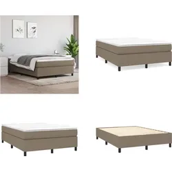 vidaXL Boxspringbett Taupe 140x190 cm Stoff von vidaXL