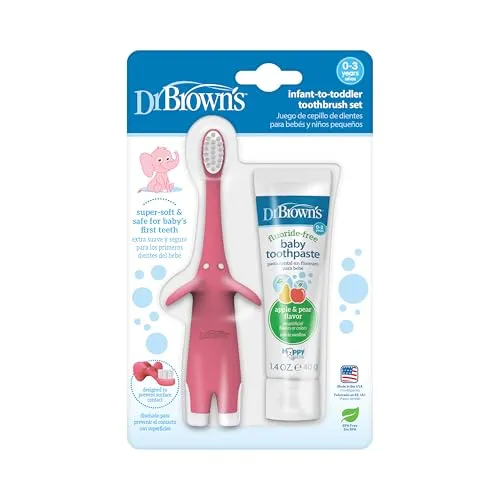 Produktbild Dr. Brown's Zahnbürsten-Set, 40 ml, Rosa