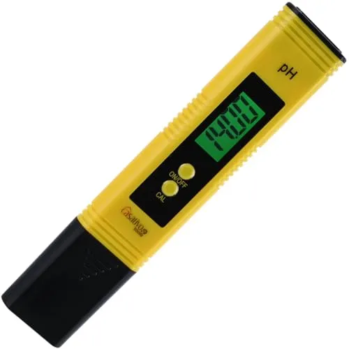 Casativo Digitales pH-Messgerät mit ATC-Funktion, LCD-Display, pH-Messbereich 0-14, präzise pH Wert Messung für Trinkwasser, Aquarien, Pools, und Teiche