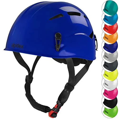 ALPIDEX Kletterhelm – Robuster Hartschalenhelm für höchste Sicherheit - Robuster Kletterhelm mit universeller Passform (55-60 cm). Leicht, belüftet und komfortabel für Sportklettern, Klettersteig und mehr. Ideal für Jugendliche und Erwachsene.