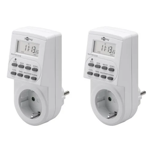 Zeitschaltuhr digital 24 Stunden, Tage und Wochen ZSU2 weiß 2 Stück