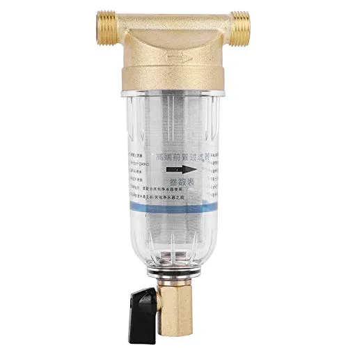 Reusable Spin Down Sediment Water Filter Faucet Water Purifier Water Prefilter Sediment Filter for Well Water Hose Sediment Filter(1/2