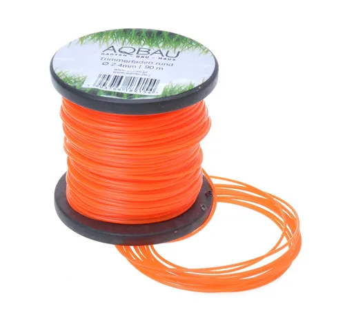 Aqbau® Mähfaden Rund 2,4 mm x 90m Trimmerfaden Ersatzfaden Rasentrimmer