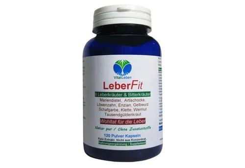 VitalLeben Leber Fit Komplex 9 Leberkräuter & Bitterstoffe OHNE Zusatzstoffe Kapsel, 1 er Dose à 120 St., 58,2 g, Art. 26459-120