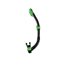 Mares Schnorchel Rebel Dry - Schwarz Lime - Schnorchel mit 100 % Dry-Top für maximalen Atemkomfort und Ausblasventil, ideal für Tauchen und ausgedehntes Schnorcheln.