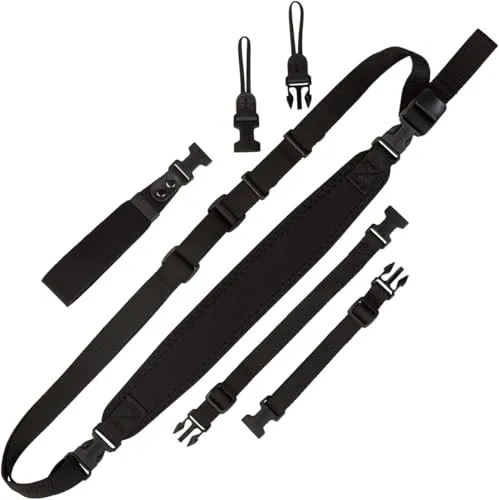OP/TECH USA 1001001 Super Classic Combo Kameragurt Kit - Kamera- & Camcordergurte mit drei vielseitigen Tragemöglichkeiten und rutschfestem Neoprenpolster für optimalen Komfort. Ideal für spiegellose und SLR-Kameras.