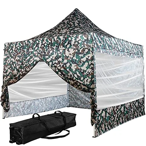 INSTENT Alu-Pavillon 3 x 3 m Pro wasserdicht UV Schutz 50+, Woodland mit 4 Seitenteilen