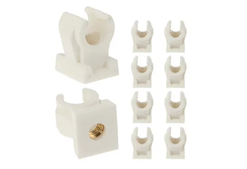 tecuro Rohrschelle Rohrclip Sets einfach Kunststoff weiß, 8 - 28 mm, Gewindebuchse M6, (10-St)