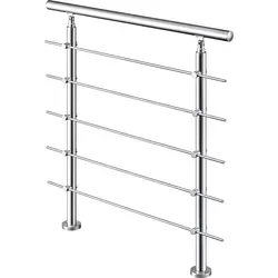 AICA Handlauf 120cm Geländer 5 Querstäbe Treppengeländer Brüstung 201 Edelstahl