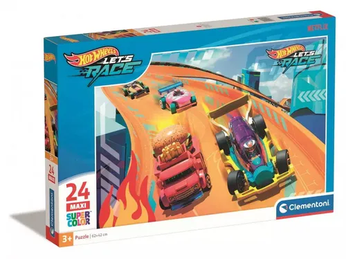 Puzzle maxi 24 elementy. Hot Wheels Clementoni 8005125285235