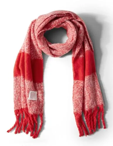 STREET ONE Damen A572556 Schal mit dicken Fransen, mandarin red, A