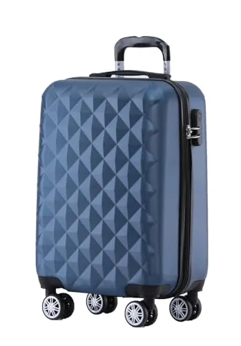 BEIBYE Zwillingsrollen 2066 Hartschale Trolley Koffer Reisekoffer Gepäck M-L-XL-Set (Blau, M)