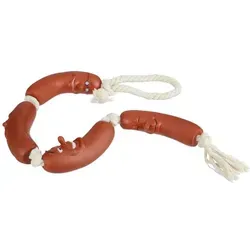 Relaxdays Hundespielzeug Wurst Braun,Creme