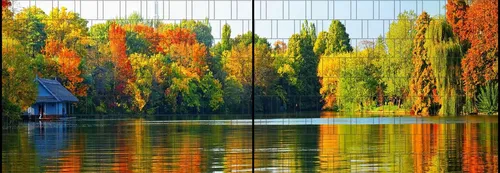 zaunzu Sichtschutzstreifen Blätterwald XL – Panorama Sichtschutz 5,0m x 1,8m - Gestalten Sie Ihren Garten individuell mit den hochwertigen Sichtschutzstreifen im Panorama-Motiv Blätterwald. Wetterfest und langlebig, einfach in Doppelstabmattenzäune einzuflechten – für einen stilvollen Rückzugsort.