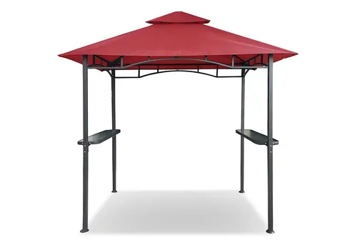 Wasserdichter Grillpavillon 250x150 cm mit Ablage in rot von Habeig
