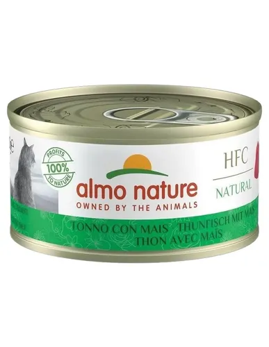 almo nature HFC Natural Katzenfutter nass - Thunfisch mit Mais 24er Pack (24 x 70g), 100% natürliche Inhaltsstoffe und ohne Zusatzstoffe für gesunde Katzenernährung