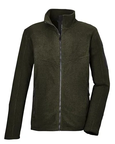 killtec Herren Microfleece Jacke/Fleecejacke mit Stehkragen KOW 90 MN KNTFLC JCKT, dark moss, XXL, 41823-000
