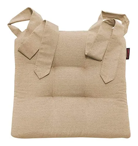Magma Heimtex Sitzkissen Fino Schleifenband - Auflagen & Polster, extra dickes Stuhlkissen (42x46x7 cm) mit Schleifenband für Rattanstühle, pflegeleicht und bequem, ideal für gemütliche Stunden im Garten oder auf der Terrasse.
