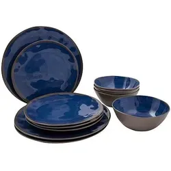 Bo-Camp Halo Geschirrset, 12-teilig, blau in blau von Bo-Camp