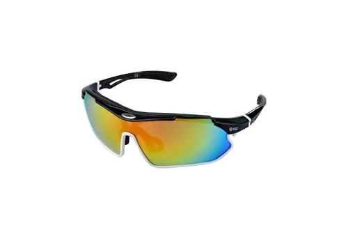 YEAZ Sport-Sonnenbrille SUNRAY in schwarz/weiß/rot - Sportbrillen mit schlagfestem Glas, 100% UV-Schutz und optimalem Blendschutz für sicheres Training im Freien.