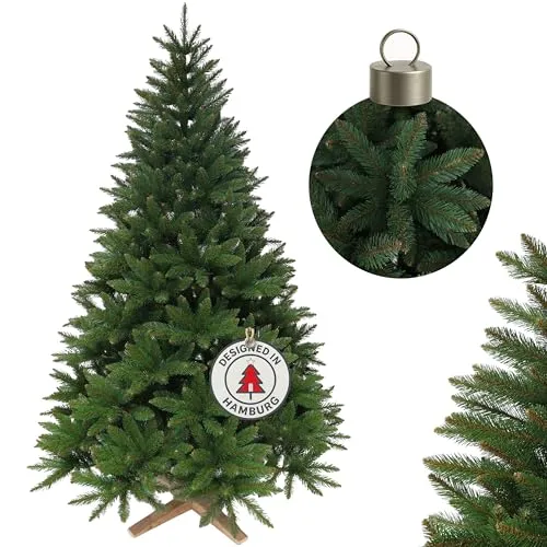 Premium künstlicher Weihnachtsbaum 150cm mit Holzfuß