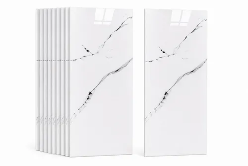 H-basics Fliesenaufkleber Klebefliesen Marmor 60×30 cm 10 Stk 3D Fliesenoptik (Marmor Optik), Wasserfest, Hitzebeständig, Für Innenbereiche geeignet, Pflegeleicht