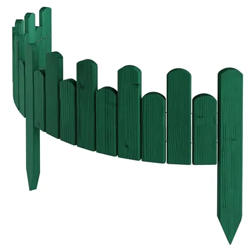 Floranica Beeteinfassung Rasenkante 15 cm Höhe, 100 cm lang - Flexibler Gartenzaun aus Holz - Vielseitiger Rollborder aus hochwertigem Kiefernholz für kreative Gartenideen. Einfach zu installieren und robust, ideal für Blumenbeete oder als Rasenkante. Qualität aus der EU für langlebige Gartenakzente.