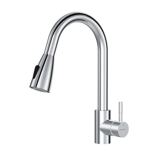 AM.PM X-Joy S Wasserhahn Küche Drehbar, Küchenarmatur Chrom, Spültischarmatur Auslauf, Mischbatterie Küche Edelstahl (Chrom, X-Joy S)