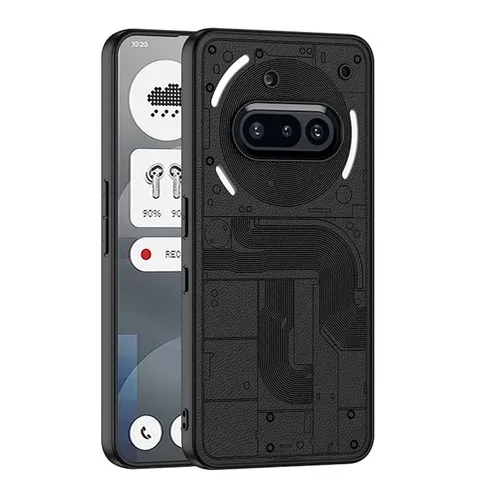 Für Nothing Phone 3a GKK Skin Feel Design Kunstleder / TPU Schutz Hülle Schwarz
