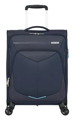 American Tourister Summerfunk Koffer - 55 cm, 46 Liter, Navy, erweiterbar für mehr Packvolumen und mit TSA-Zahlenschloss für Sicherheit