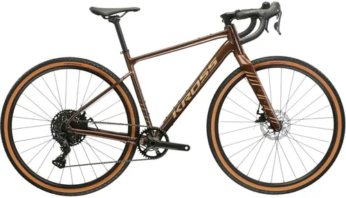 Kross Gravelbike Esker 2.0, 10 Gang Kettenschaltung, braun 48 cm - Fahrrad mit leichtem Aluminiumrahmen und komfortablem Sattel, ideal für Alltag und Ausflüge. Ausgestattet mit einer langlebigen 10-Gang Kettenschaltung für vielseitigen Einsatz.