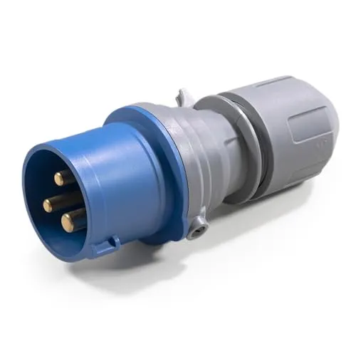 McPower CEE-Stecker IP44 | 250V, 16A Starkstrom Stecker | 3-polig Landanschluss für Wohnmobil Boot Aussenbereich Camping Caravan Industrie Handwerk