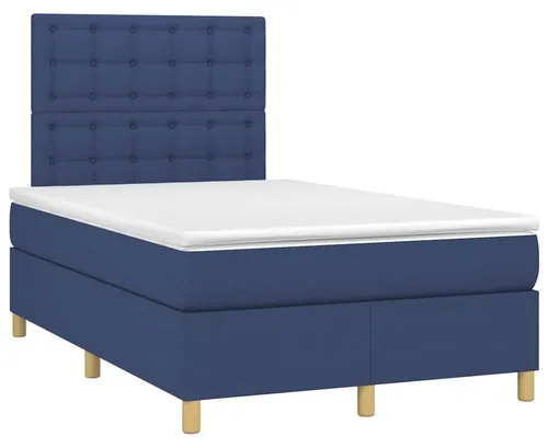 vidaXL Boxspringbett mit Matratze Blau 120x190 cm